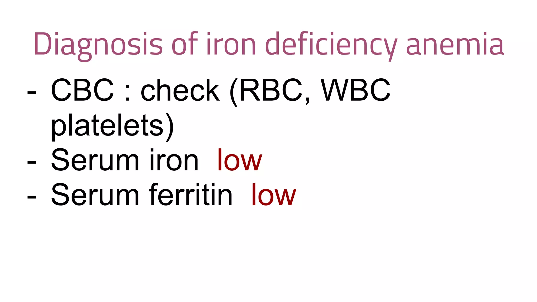 Iron Rbc Feedback Iron deficiency anemia | PDF