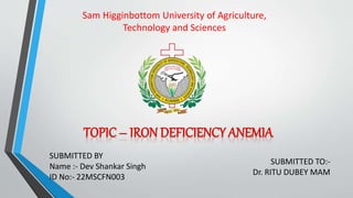 SUBMITTED BY
Name :- Dev Shankar Singh
ID No:- 22MSCFN003
Sam Higginbottom University of Agriculture,
Technology and Sciences
SUBMITTED TO:-
Dr. RITU DUBEY MAM
 