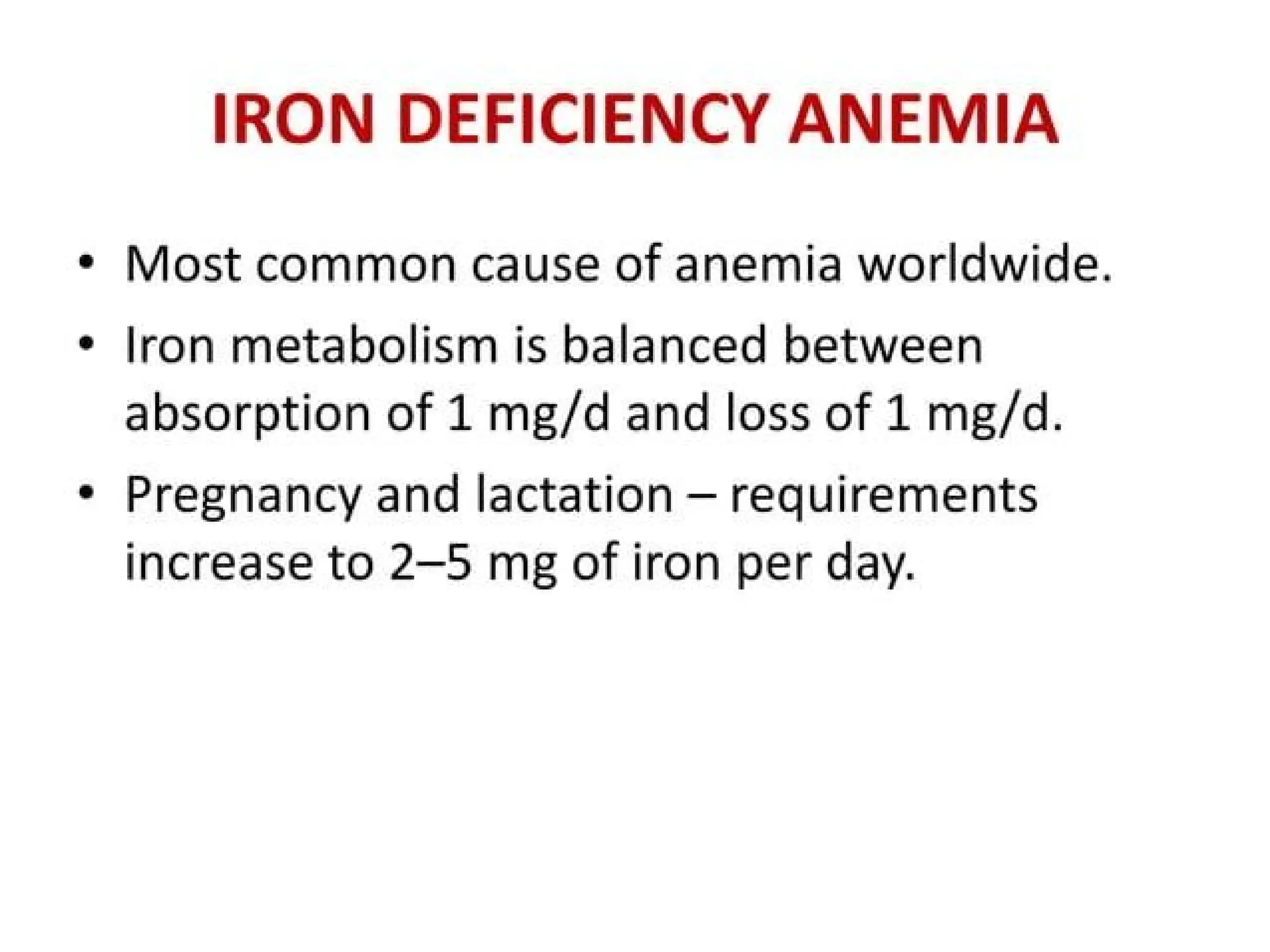 Introduction to anemia and Iron deficiency Anemia | PPTX