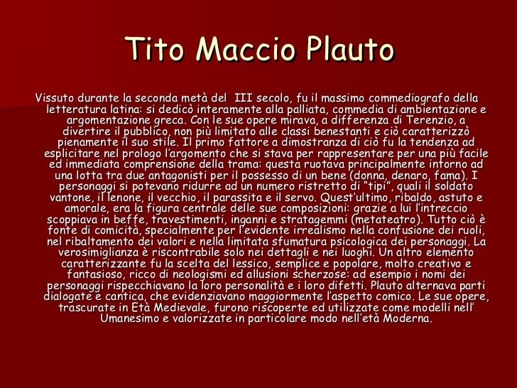 Differenze Tra Plauto E Terenzio Powerpoint