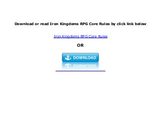 Pdf Library Iron Kingdoms Rpg Core Rules Full Pages