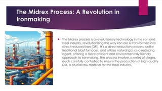 Midrex Processbook How to achieve iron from ore and extraction process of iron | PPTX