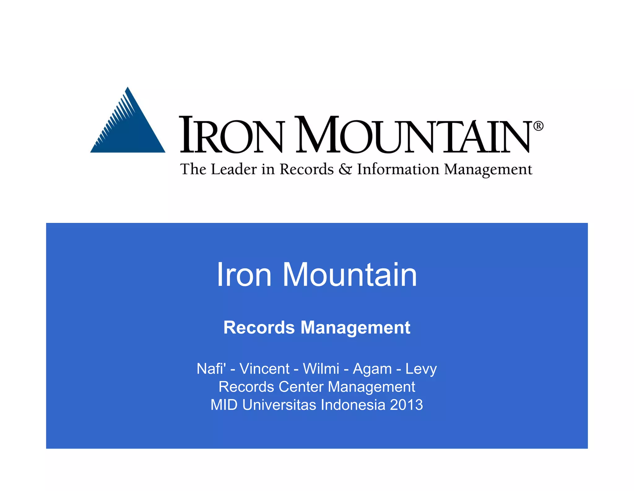 Iron mountain Records Management Observing PPT