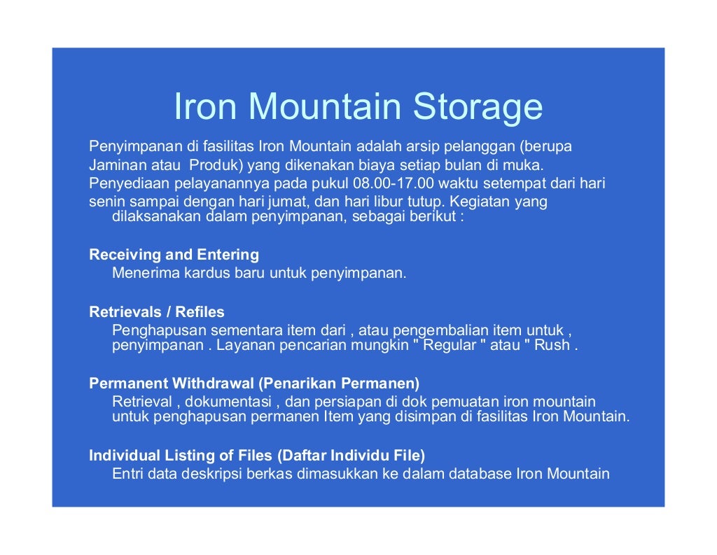 Iron mountain Records Management Observing