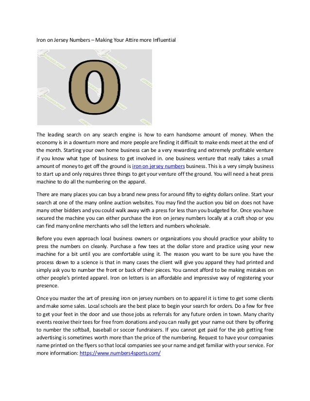 Iron On Jersey Numbers Making Your Attire More Influential