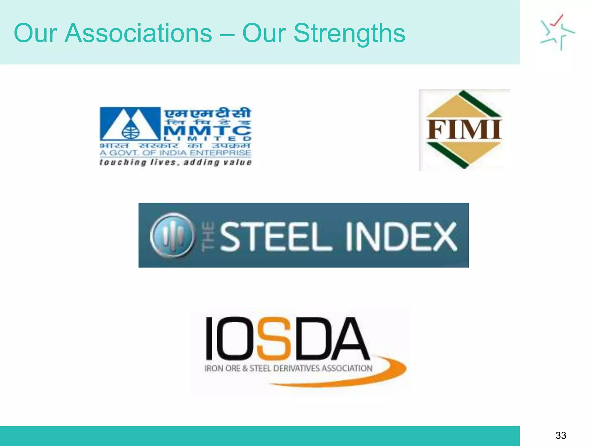   Example - HedgingBuyer:			Steel millSeller: 			Iron ore traderProduct:			Iron Ore CFR China 62% Fe FinesQuantity:		75,000mt (750 lots)Contract Price:		$169.00/dmtSettlement Date:		31st  March 2011Settlement Basis:	 Average of the spot price assessments of 				the contract monthDue to natural calamity in Japan, the price of iron ore CFR China 62% Fe fines falls from $174.60/dmt to $169.36/dmt in March 2011. As a result, the steel mill doesn’t suffer an increase in input cost.21