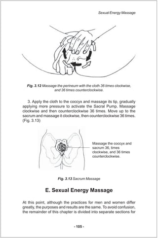 Sexual Energy Massage




  Fig. 3.12 Massage the perineum with the cloth 36 times clockwise,
                  and 36 tim...