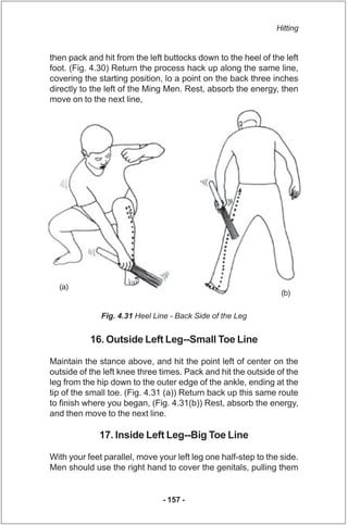Hitting


then pack and hit from the left buttocks down to the heel of the left
foot. (Fig. 4.30) Return the process hack ...