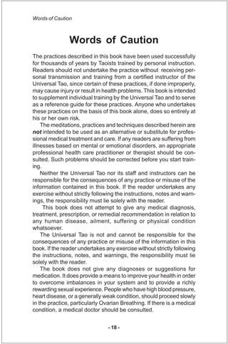 Words of Caution



               Words of Caution
The practices described in this book have been used successfully
for t...