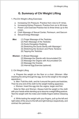 Chi Weight Lifting



        G. Summary of Chi Weight Lifting
1. Pre-Chi Weight Lifting Exercises:

    a. Increasing Chi...