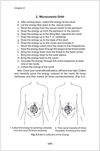 Chapter VI


                           2. Microcosmic Orbit
       a. After smiling down, collect the energy at the navel...