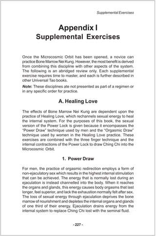 Supplemental Exercises



                       Appendix I
        Supplemental Exercises

Once the Microcosmic Orbit has...