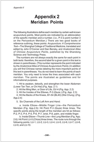 Appendix II



                       Appendix 2
                  Meridian Points

The following illustrations define eac...
