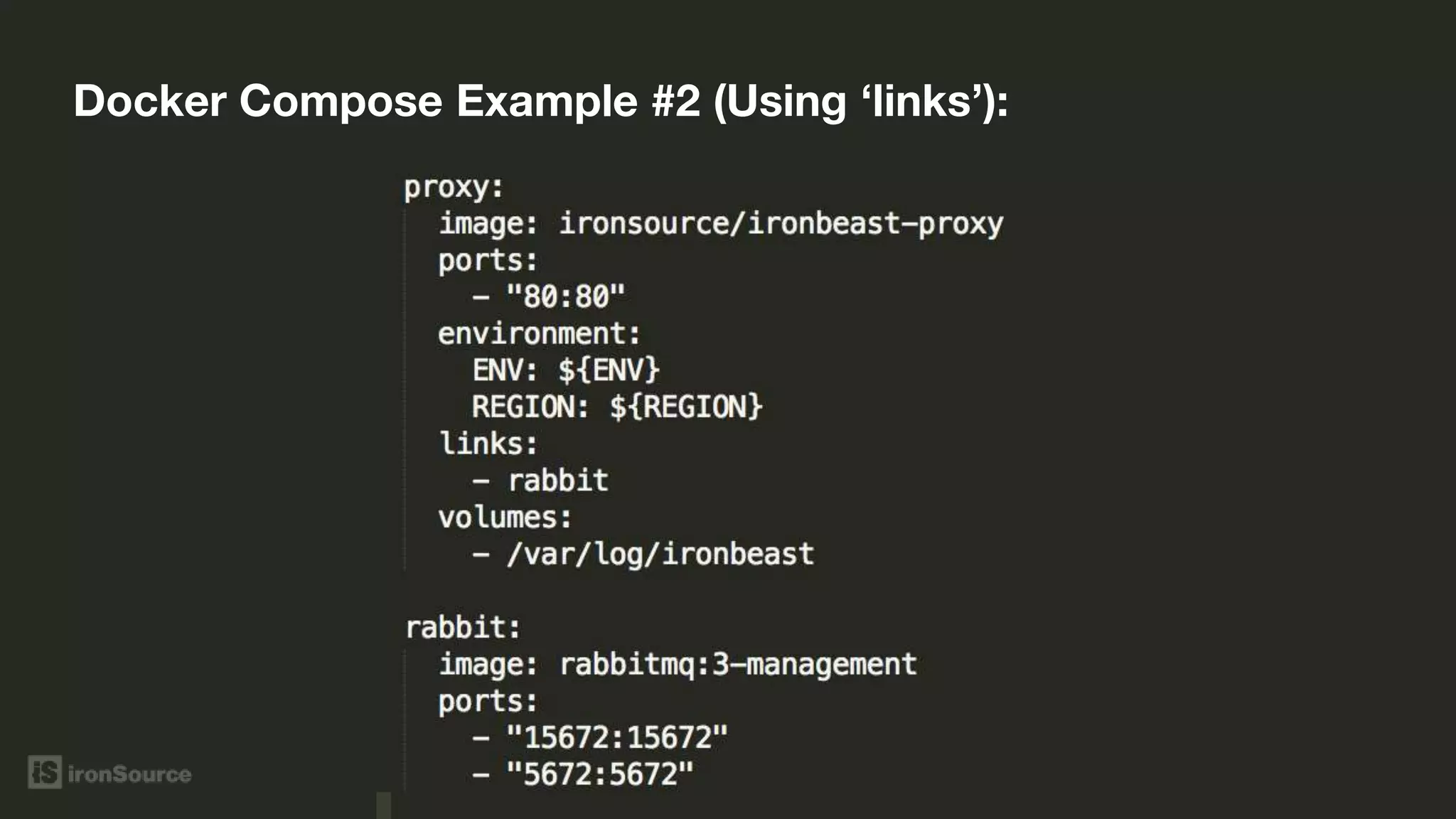 Docker Compose Example #2 (Using ‘links’):
 