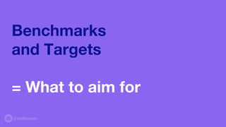 Benchmarks
and Targets
= What to aim for
 