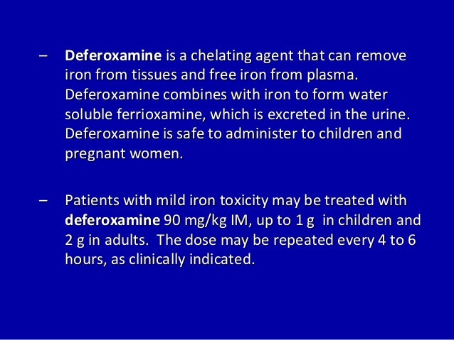 Iron toxicity reversal