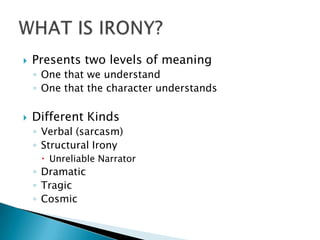 Figurative Language - Irony | PPT