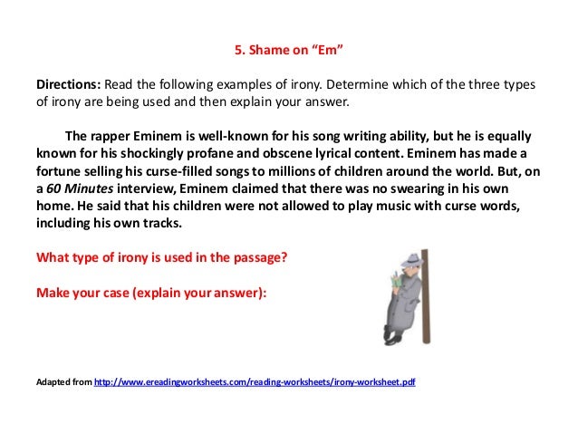 Worksheets Identifying Irony Worksheet Answers collection of types irony worksheet sharebrowse detectives