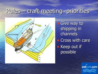 Rules – craft meeting -priorities Give way to shipping in channels  Cross with care Keep out if possible 
