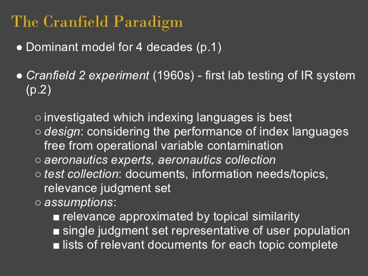 Philosophy of IR Evaluation Ellen Voorhees