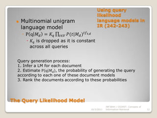 Comparison of document models (239-240)In theory these models represent different documents, different alphabets, and different languages.
