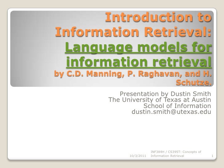 Language Models for Information Retrieval