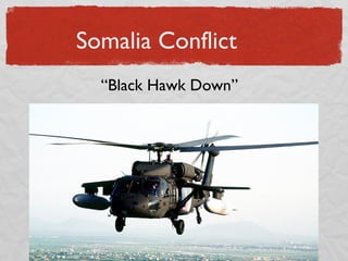 Somalia Conflict
“Black Hawk Down”
 