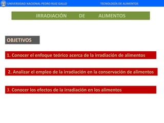 Irradiacion de alimentos | PPTX