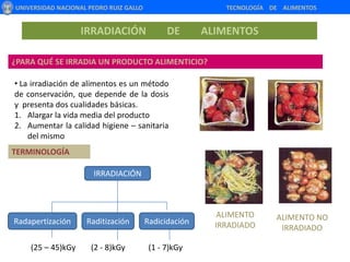  ¿CUÁNDO ES CONVENIENTE IRRADIAR UN ALIMENTO?