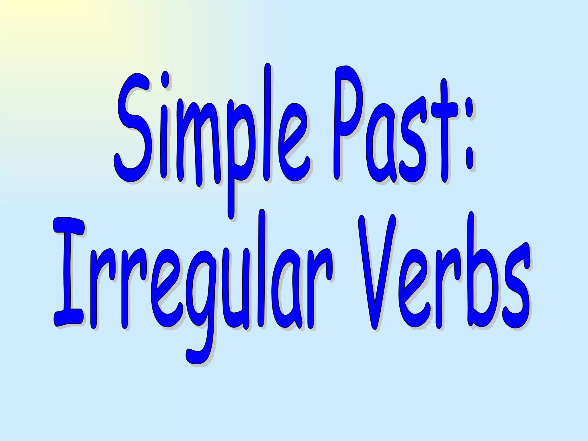 Irregular Verbs | PPT