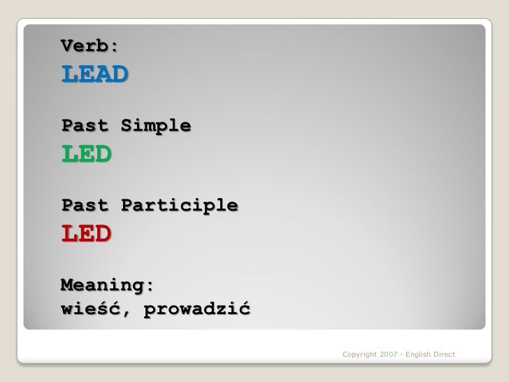lead meaning past tense lead meaning past tense