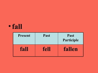 Fall Past Irregular verbs | PPT