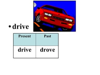 drive driven drove drive Past Participle Past Present 