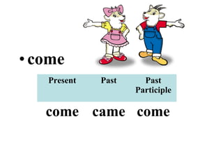 •come
Present Past Past
Participle
come came come
 