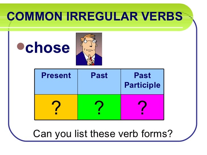 Irregular verbs practice (examples of helping verbs)