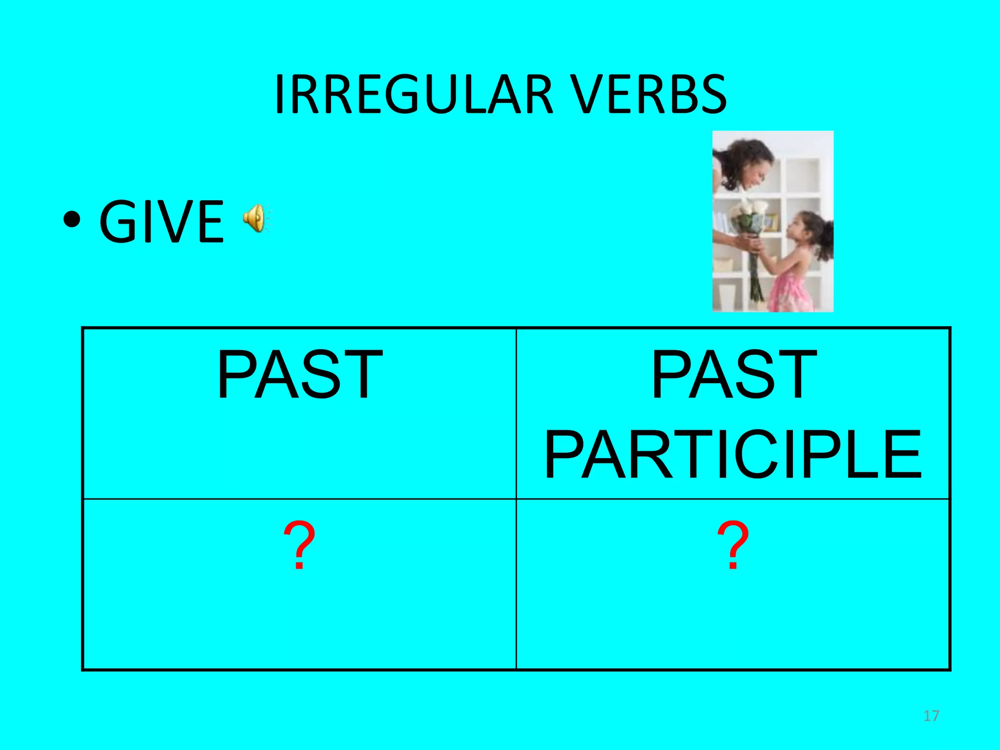 17IRREGULAR VERBSGIVE
