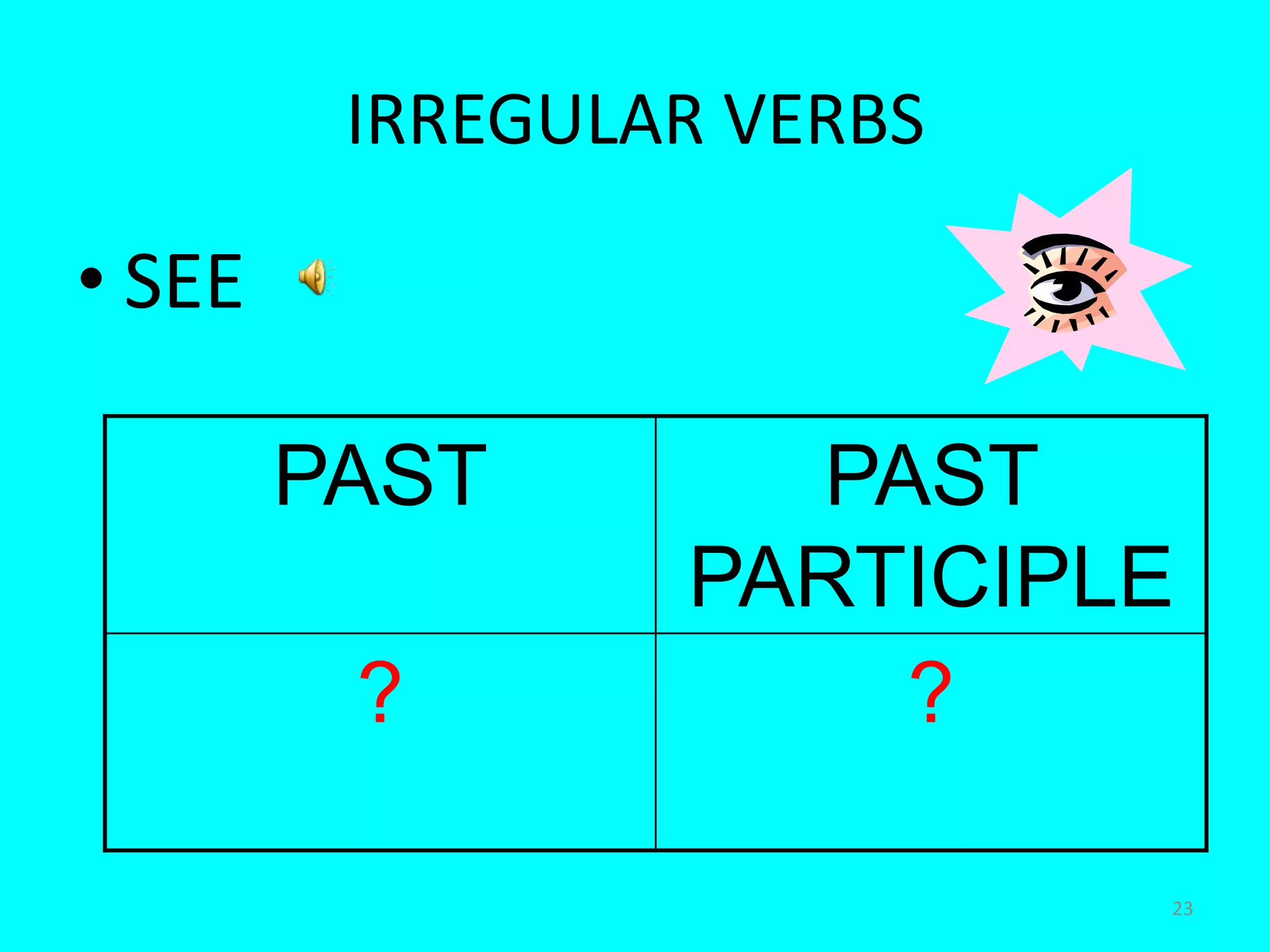 23IRREGULAR VERBSSEE