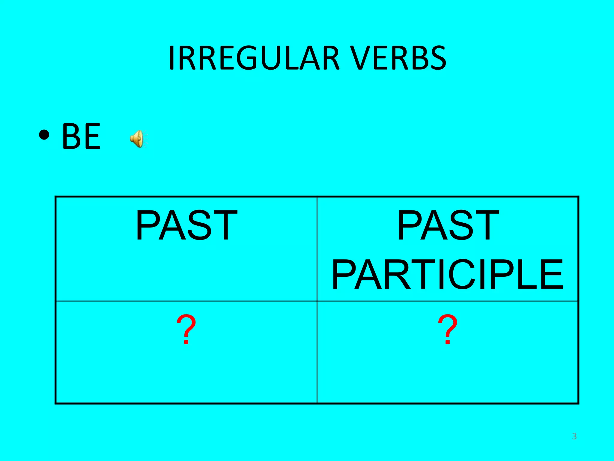 3IRREGULAR VERBSBE