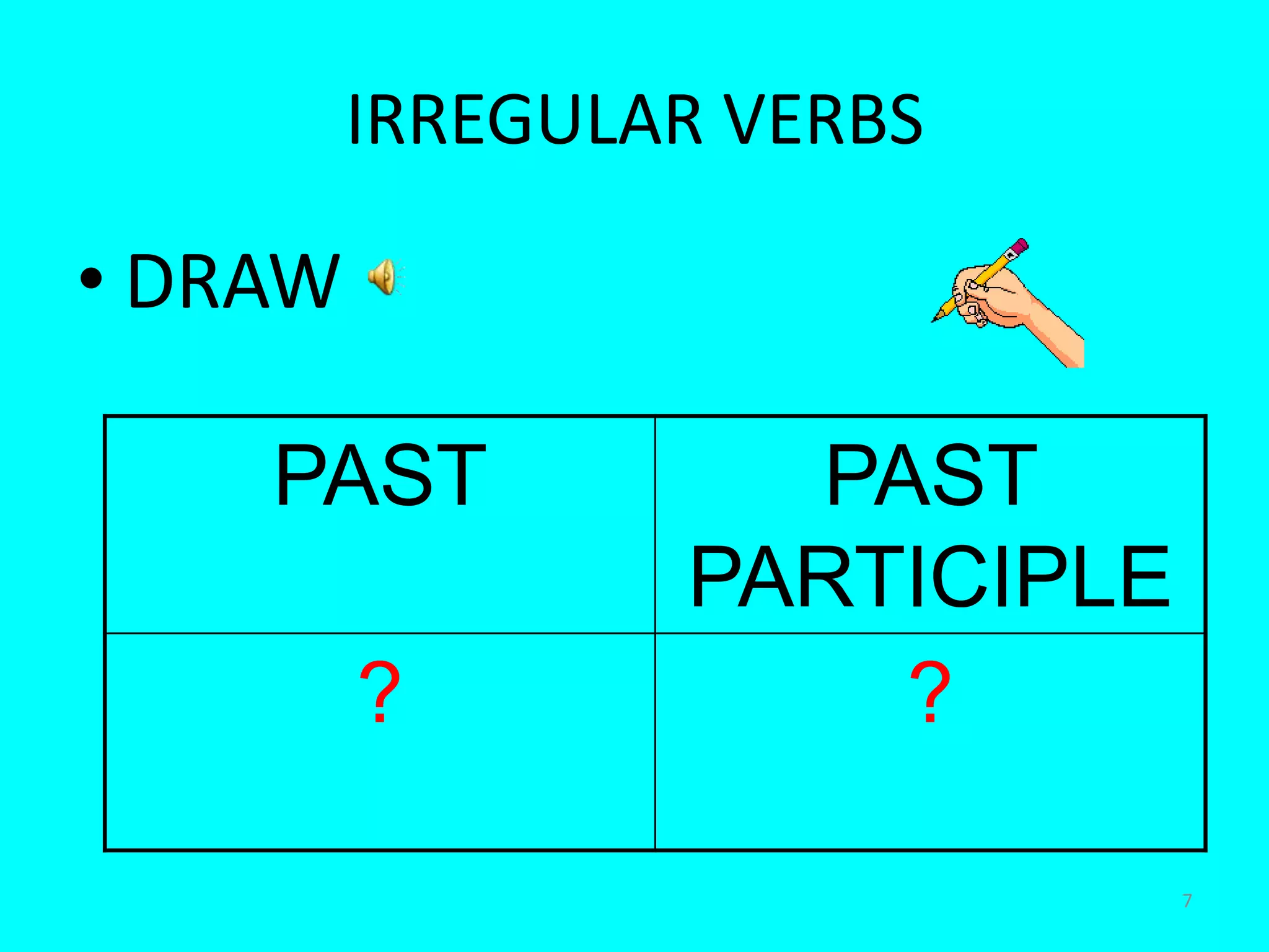 7IRREGULAR VERBSDRAW