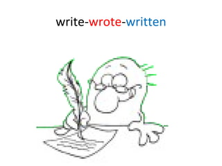write- wrote - written 