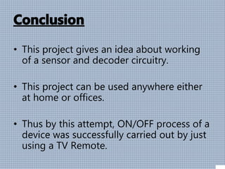 Infrared Remote Controlled Devices | PPTX