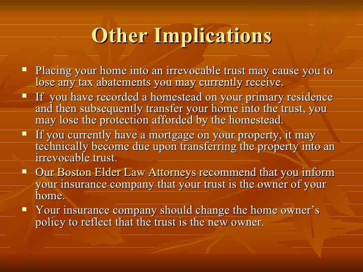 Irrevocable Trust For Medicaid Eligibility Boston Medicaid Planning