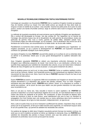 Catalogue Poritex informations générales.