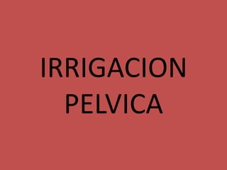 IRRIGACION 
PELVICA 
 