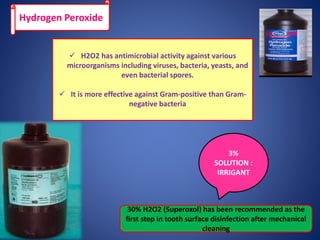 H2o2 Irrigant Root cana Irrigants | PPTX