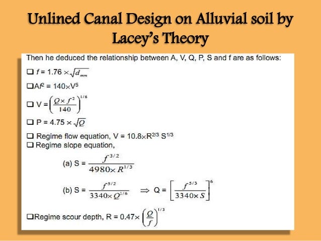 irrigation channels s theory of canal design