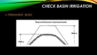 CHECK BASIN IRRIGATION
 PERMANENT BUND

 