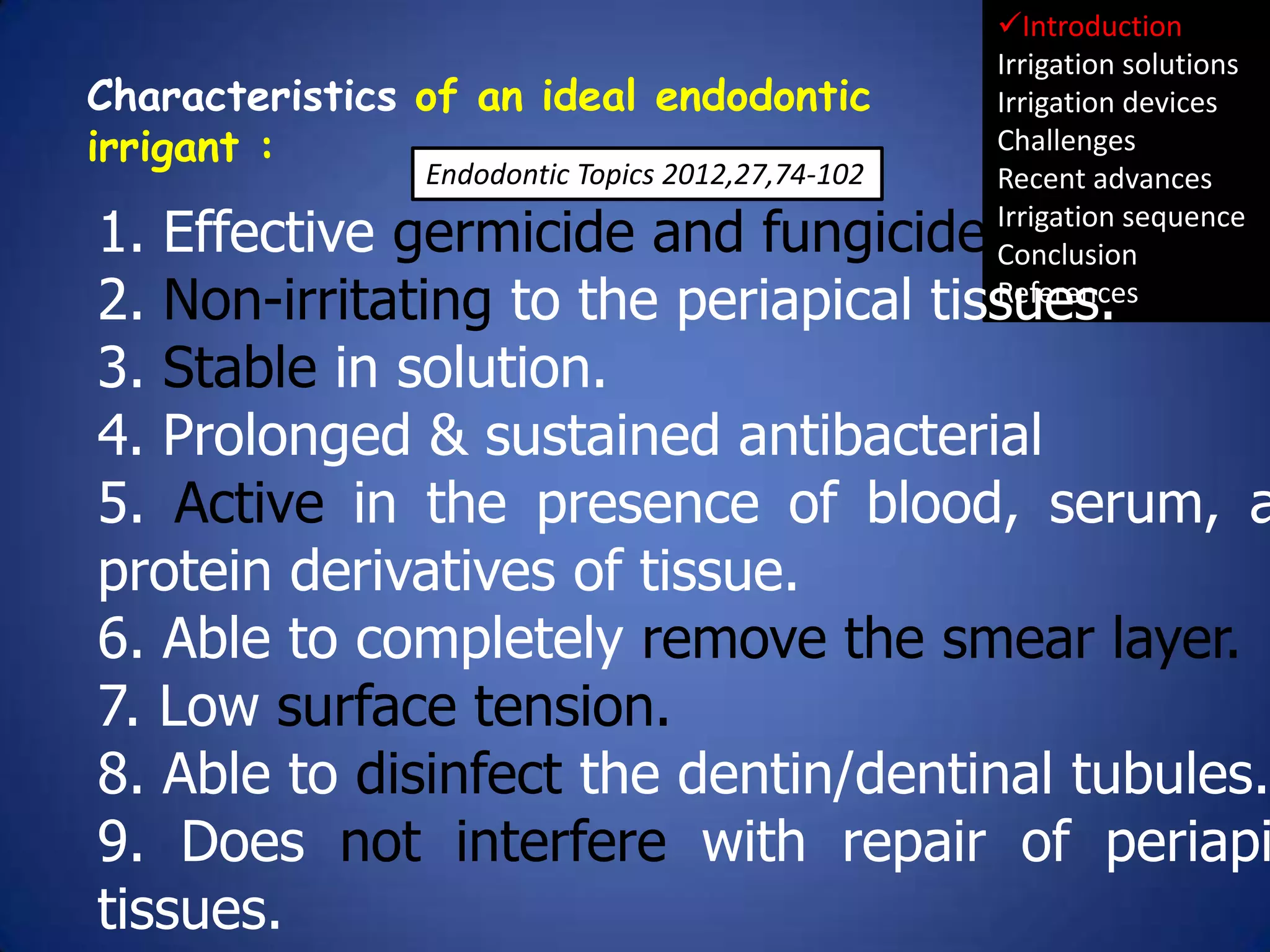 Irrigation in endodontics | PPTX