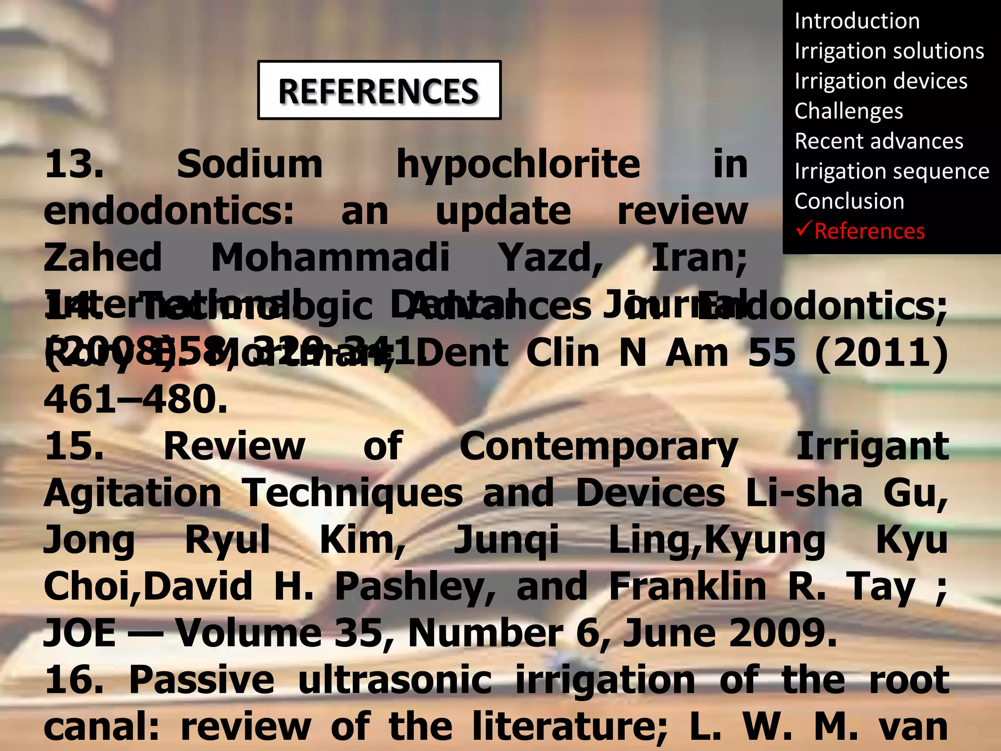 Irrigation in endodontics | PPTX