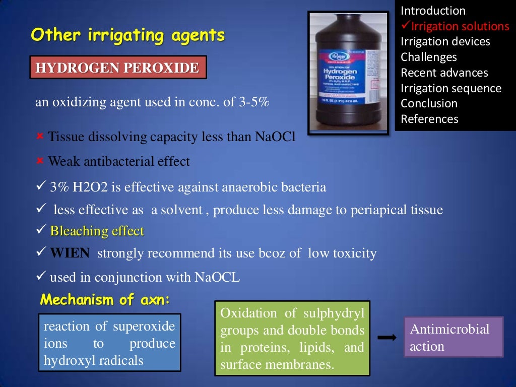 Irrigation in endodontics